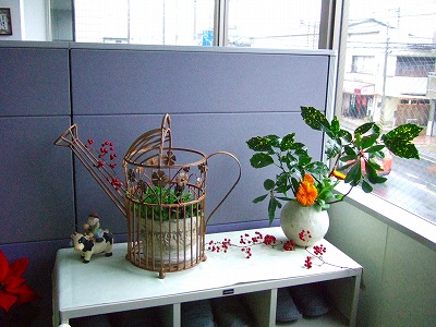 オリヤス本社のお花