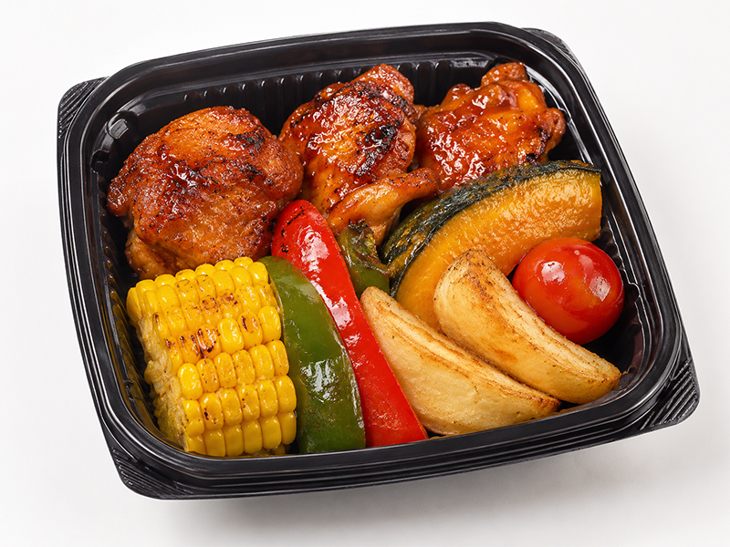 タンドリーチキン風夏野菜の鶏ベジ 盛付イメージ画像。