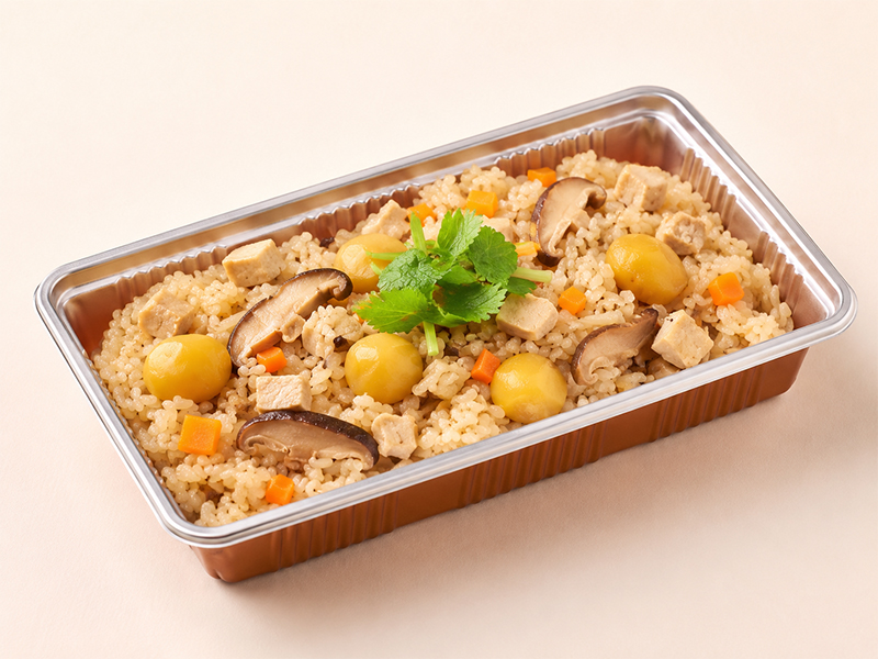 きのこと栗の炊き込みご飯 盛付イメージ画像。