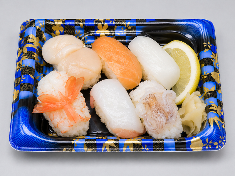 塩レモンで食べるにぎり寿司 盛付イメージ画像。