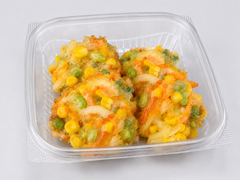 3種の夏野菜のつまみ天 盛付イメージ画像。