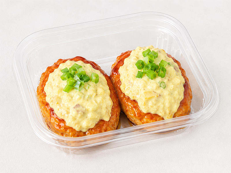冷たい和風タルタル豆腐ハンバーグ 盛付イメージ画像。